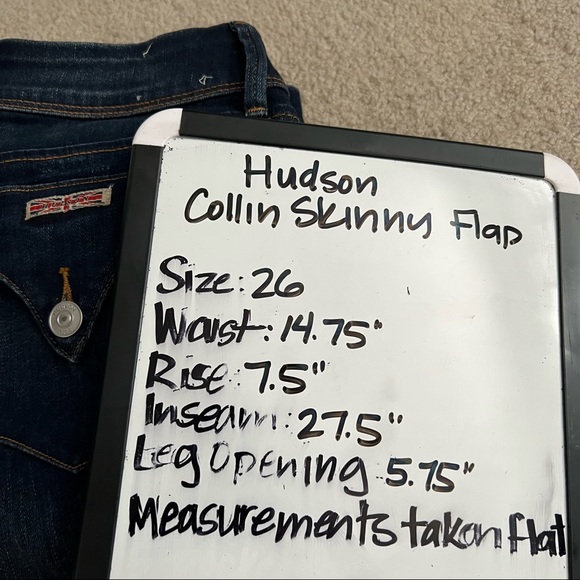 Hudson Women’s Collin Low Rise Skinny Flap Pocket Jeans in Dark Wash OKMD - Picture 9 of 9